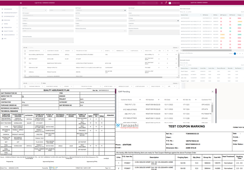 DigiSec ERP Dashboards we provide forging industry